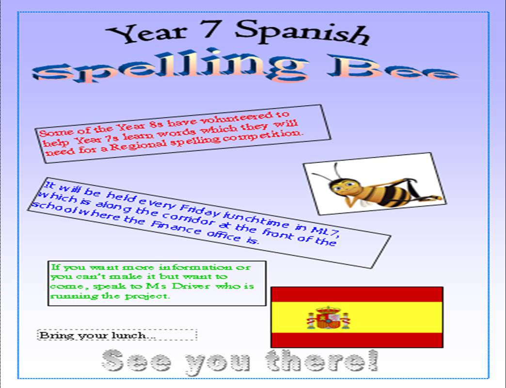 spelling bee | Year 7 Spanish